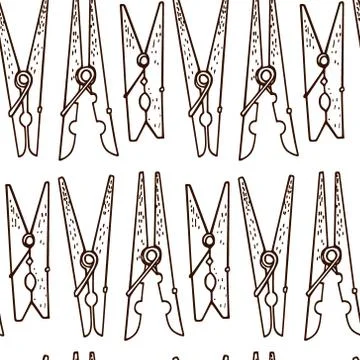Clothespins seamless pattern イラスト素材