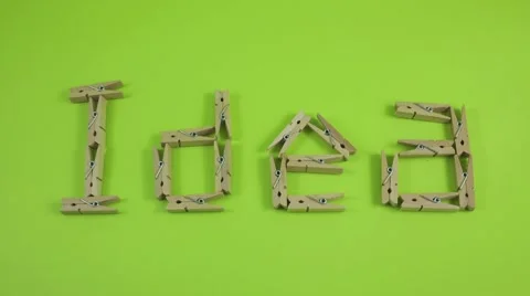 Clothespins showing the word of Idea Stock Footage 62012465