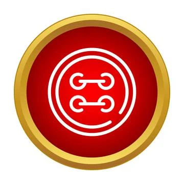 Clothing button icon on a red background Stock Illustration