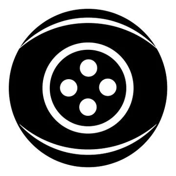 Clothing button icon, simple black style Stock Illustration