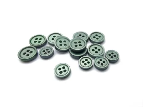 Clothing buttons on white background Stock Photos
