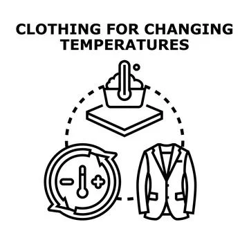 Clothing for changing temperatures concept vector icon Stock Illustration