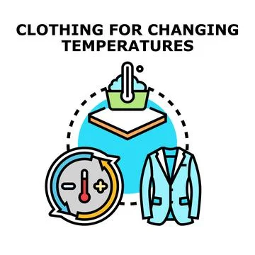 Clothing for changing temperatures concept vector icon Illustrazione stock