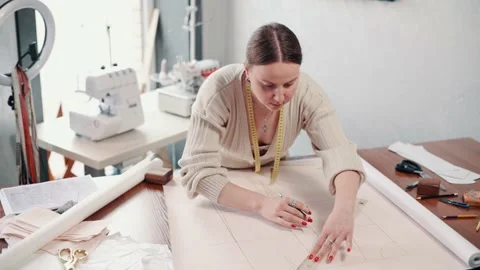 Clothing designer at work. Stock Footage 225486145