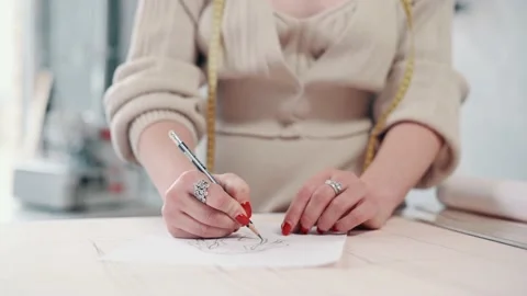 Clothing designer at work. 스톡 동영상 225487372