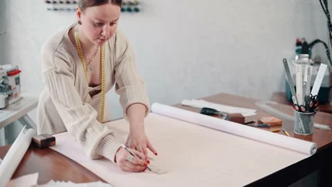Clothing designer at work. Stock Footage 229462058