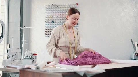 Clothing designer at work. Video stock 237003796