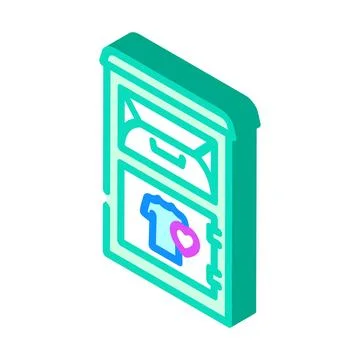 Clothing donation bin thrift driven fashion isometric icon vector illustratio Illustrazione stock