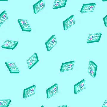 Clothing donation bin thrift driven fashion isometric icon seamless pattern Stock Illustration