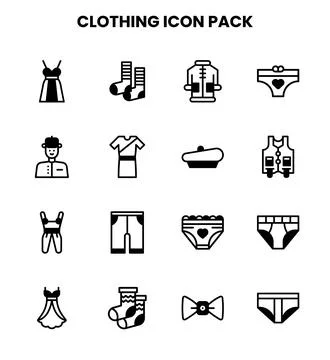 Clothing DuoTone Vector Icons Pack 스톡 일러스트