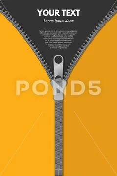 Clothing fastener color vertical vector web banner template Stock Illustration