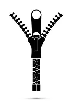 Clothing fastener vertical flat vector icon Stock Illustration
