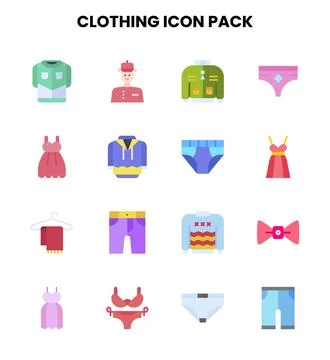 Clothing Flat Icons Pack Stock Illustration