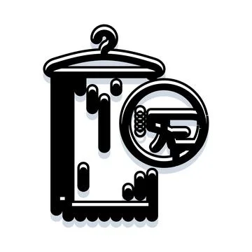 Clothing hanger with stylized laundry or garment drying Stock Illustration