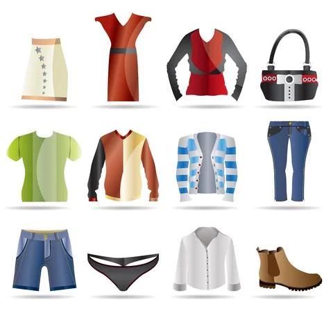 Clothing Icons 스톡 일러스트