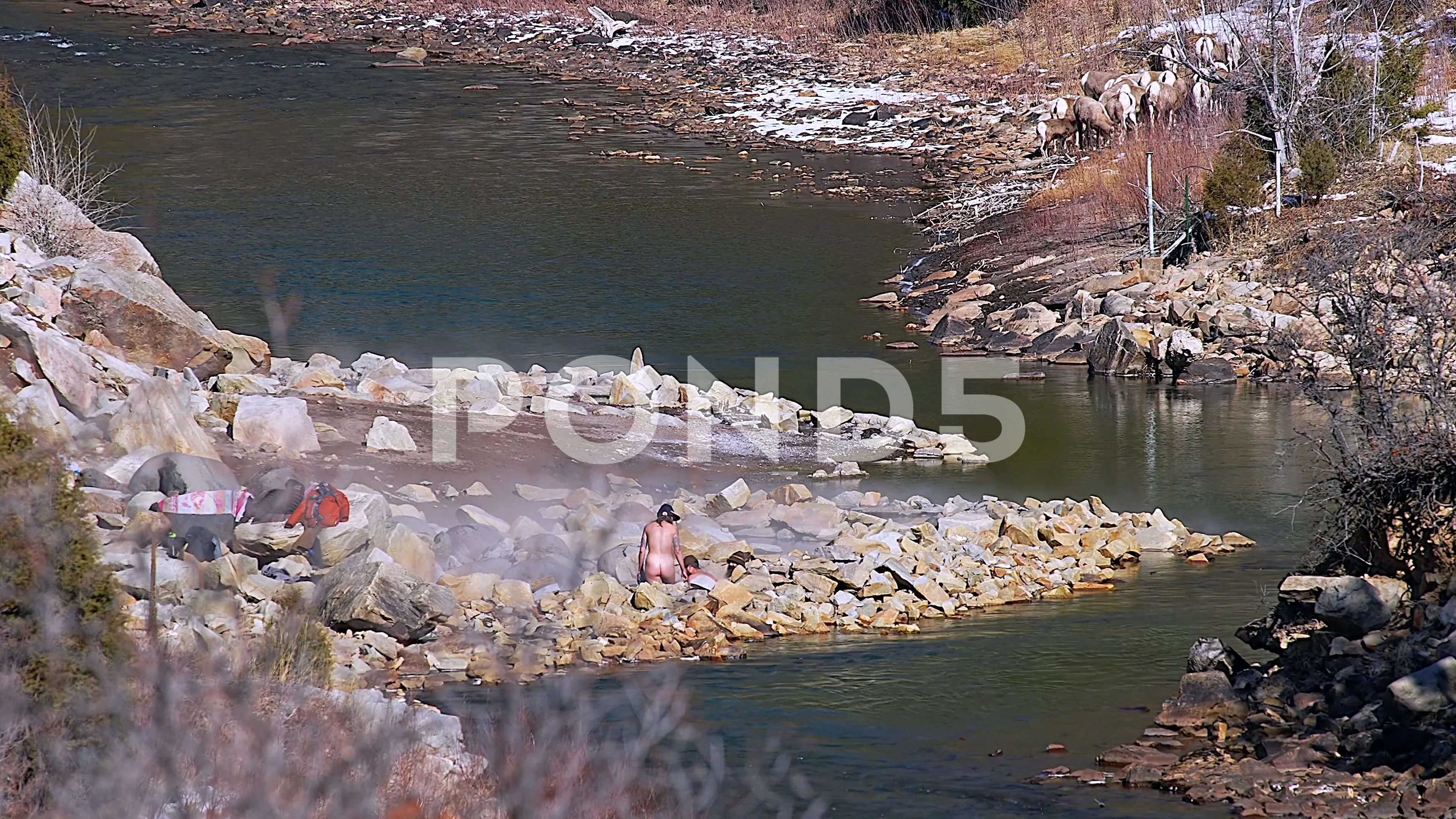 Clothing Optional Hot Springs By River Stock Video Pond5