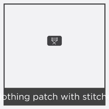 Clothing patch with stitches icon isolated on white background Ilustración de archivo