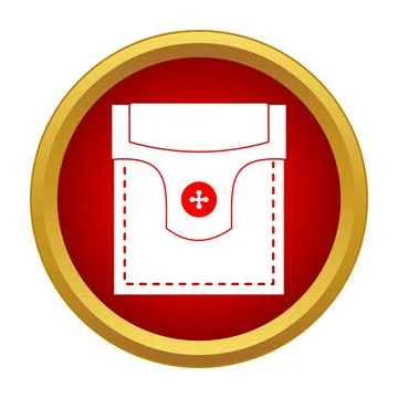 Clothing pocket icon with button in red frame Stockillustratie
