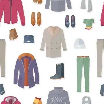 Clothing Seamless Pattern Vector Illustration Ilustração Stock