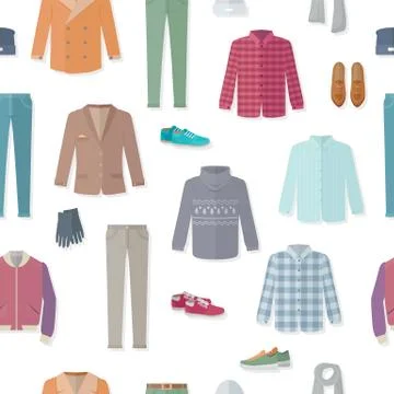 Clothing Seamless Pattern Vector Illustration Ilustração Stock