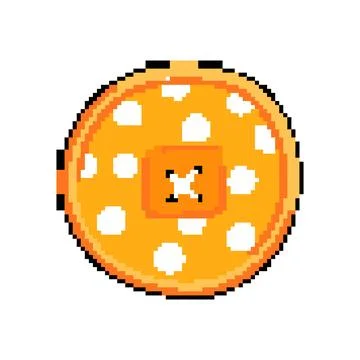 Clothing sewing button pixel art vector illustration Stock Illustration