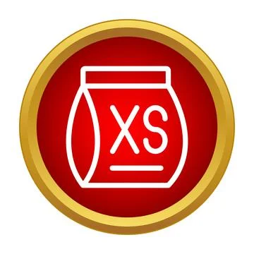 Clothing size xs extra small bag icon Stock Illustration