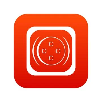 Clothing square button icon digital red Illustrazione stock