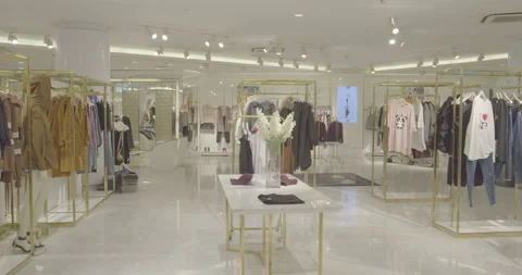 Clothing Store Camera pans Stock Footage 197349132