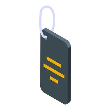 Clothing tag hanging with string in isometric view Stock Illustration