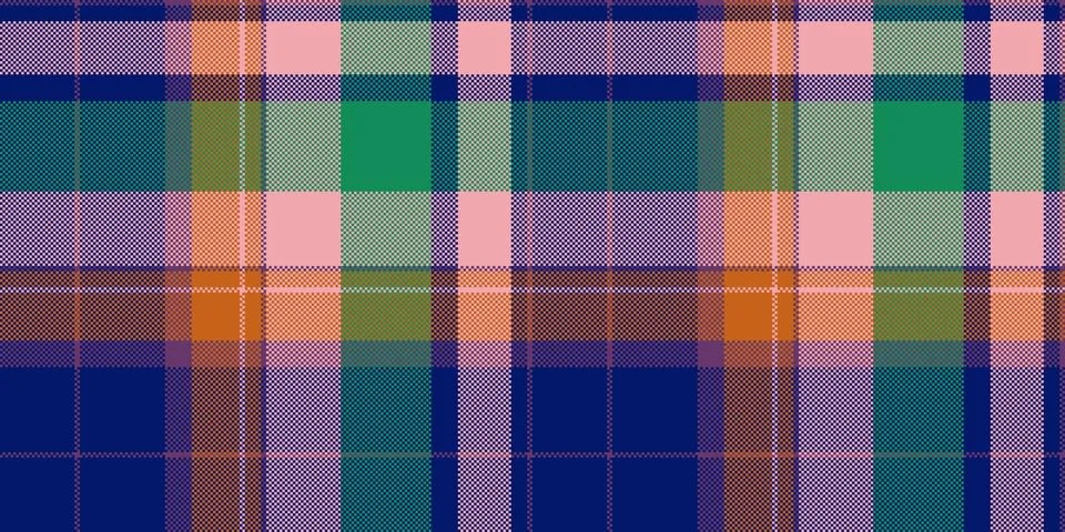 Clothing textile vector seamless, chic background check plaid. Latin patter.. Stock Illustration