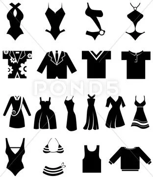 Clothing variety set Stock Illustration