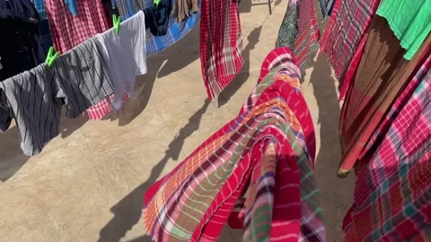 Clothing from workers drying outside Stock-Footage 221390624
