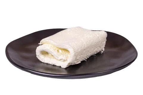 Clotted cream isolated on white background. Clotted cream (butter cream) for  Stock Photos