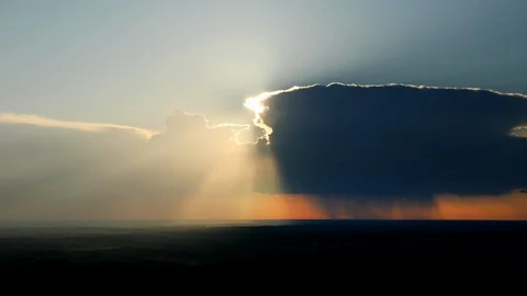 A Clouburst, Rain Over Wheat Fields Stock Footage 109031637