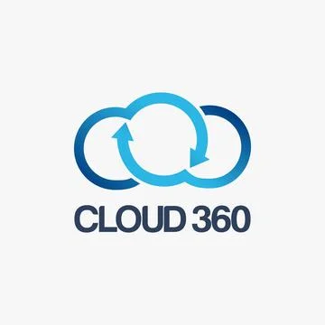 Cloud 360 degree logo icon vector template on white background Stock Illustration