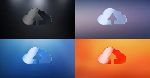 Cloud Up 3d Icon Video stock 69986175
