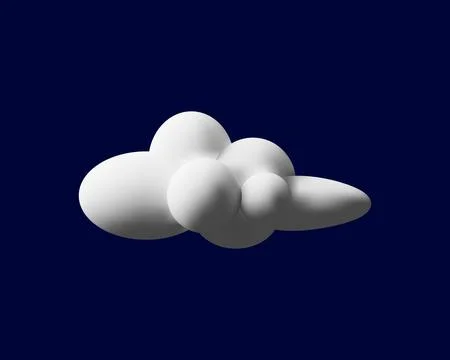 Cloud 3D render realistic object Stock Illustration