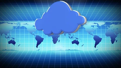 Cloud absorbing data from every part of the globe Stock Footage 111403588