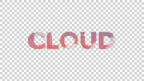 CLOUD Abstract Pixel Glow: Modern Digital Typography Stock Illustration