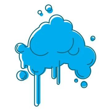 Cloud Abstract with rain isolated on white background Stock Illustration