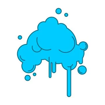 Cloud Abstract with rain isolated on white background Stock Illustration