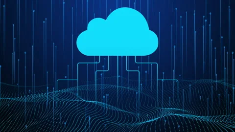 Cloud abstract technical with binary code background Stockbeeldmateriaal 347859553
