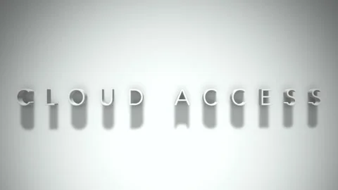 Cloud access 3D title animation white text on a white background Stock Footage 299373860
