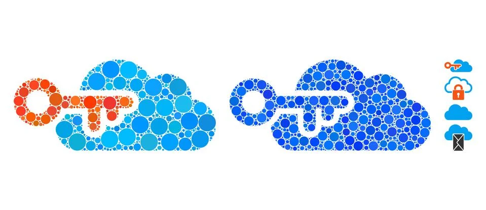 Cloud Access Composition Icon of Round Dots Stock Illustration