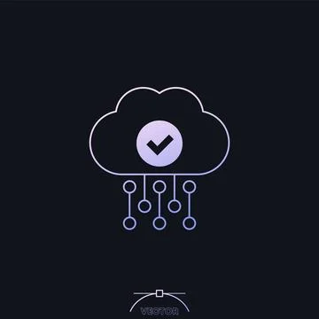 Cloud access, hosting icon with gradient Stock Illustration