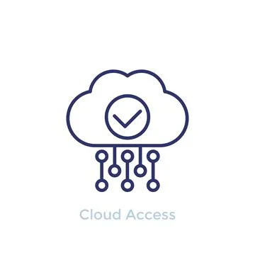 Cloud access, hosting line icon Illustrazione stock