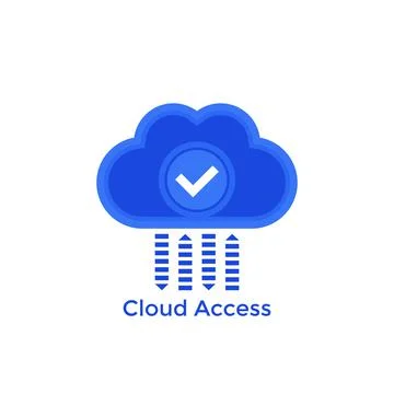Cloud access, hosting vector icon Stock Illustration