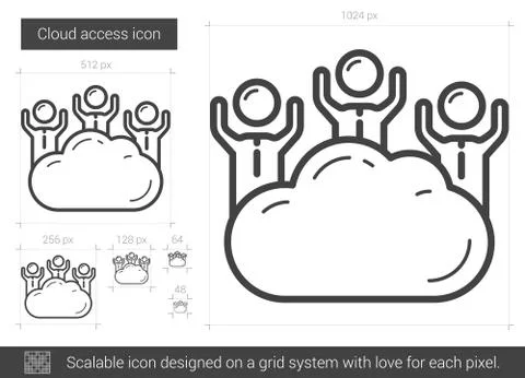 Cloud access line icon Stock Illustration