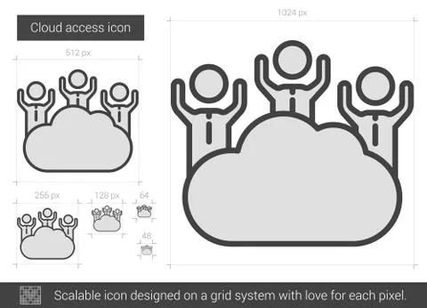 Cloud access line icon Stockillustratie