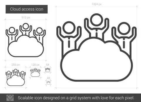 Cloud access line icon. イラスト素材